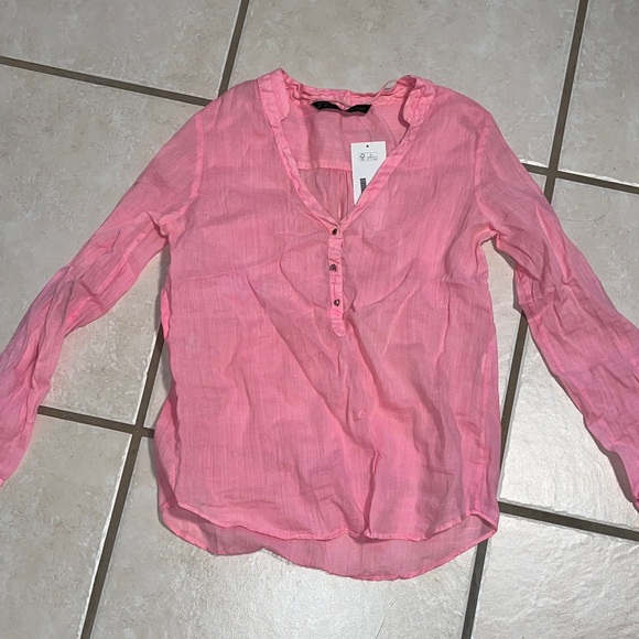 Zara Tops - Zara Vibrant Pink V-Neck Blouse